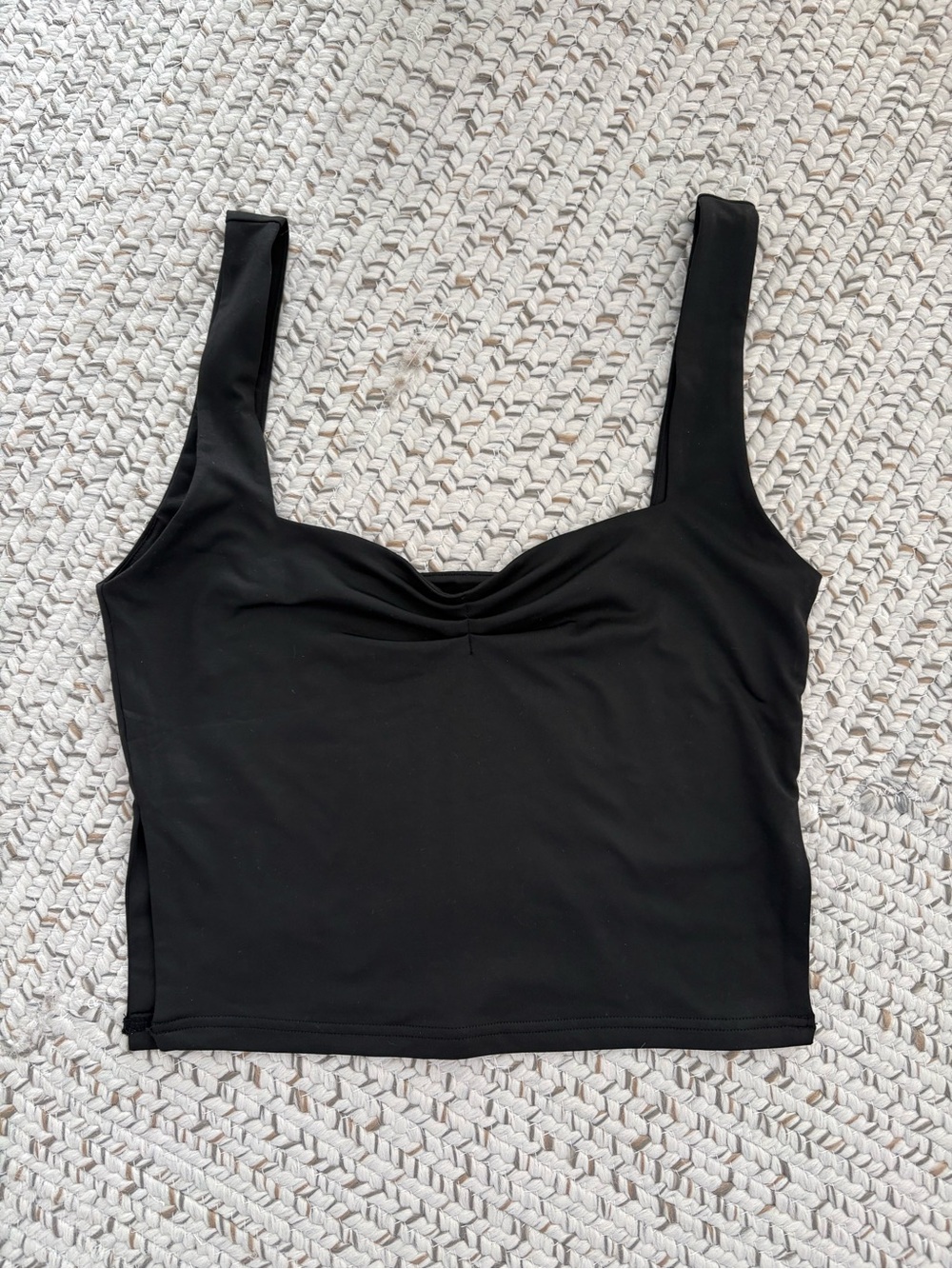 ReoRia Black Square-Cut Tank with Wide Straps